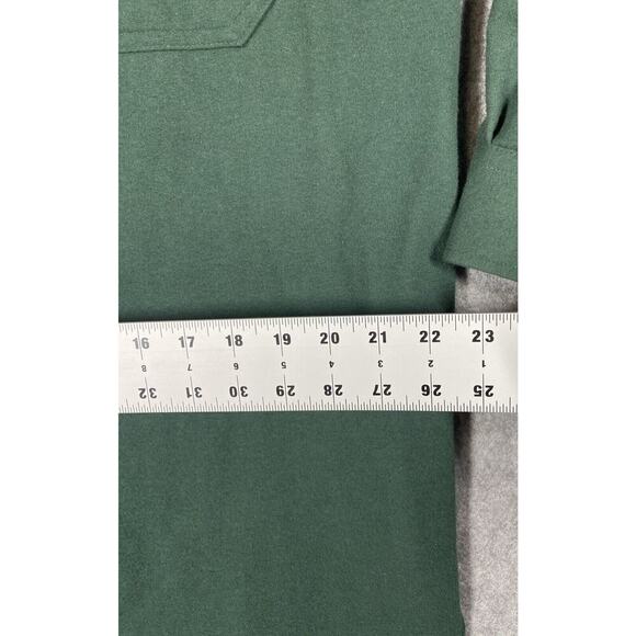 Ll Bean Shirt Men's Medium Green Long Sleeve Chamois Cloth Vintage - Picture 3 of 13